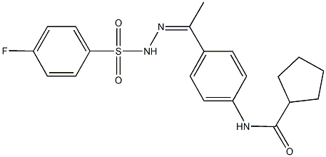 N-(4-{N-[(4-fluorophenyl)sulfonyl]ethanehydrazonoyl}phenyl)cyclopentanecarboxamide Struktur