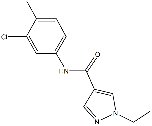 N-(3-chloro-4-methylphenyl)-1-ethyl-1H-pyrazole-4-carboxamide Struktur