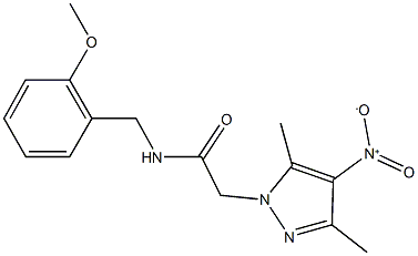 2-{4-nitro-3,5-dimethyl-1H-pyrazol-1-yl}-N-(2-methoxybenzyl)acetamide Struktur