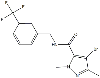 4-bromo-1,3-dimethyl-N-[3-(trifluoromethyl)benzyl]-1H-pyrazole-5-carboxamide Struktur