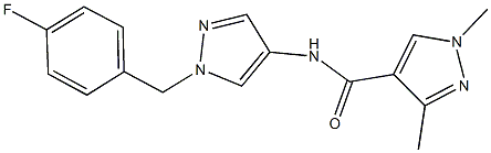 N-[1-(4-fluorobenzyl)-1H-pyrazol-4-yl]-1,3-dimethyl-1H-pyrazole-4-carboxamide Struktur