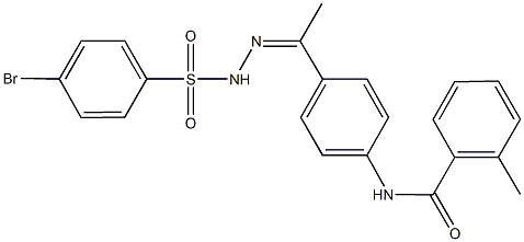 N-(4-{N-[(4-bromophenyl)sulfonyl]ethanehydrazonoyl}phenyl)-2-methylbenzamide Struktur