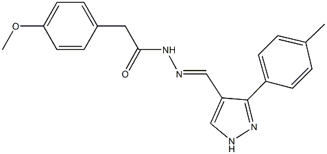 2-(4-methoxyphenyl)-N'-{[3-(4-methylphenyl)-1H-pyrazol-4-yl]methylene}acetohydrazide Struktur