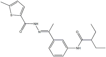 2-ethyl-N-(3-{N-[(5-methyl-2-thienyl)carbonyl]ethanehydrazonoyl}phenyl)butanamide Struktur