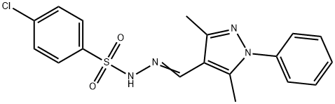 4-chloro-N'-[(3,5-dimethyl-1-phenyl-1H-pyrazol-4-yl)methylene]benzenesulfonohydrazide Struktur