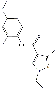 1-ethyl-N-(4-methoxy-2-methylphenyl)-3-methyl-1H-pyrazole-4-carboxamide Struktur