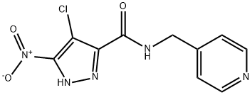 4-chloro-5-nitro-N-(4-pyridinylmethyl)-1H-pyrazole-3-carboxamide Struktur