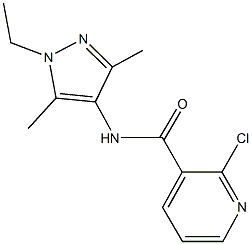 2-chloro-N-(1-ethyl-3,5-dimethyl-1H-pyrazol-4-yl)nicotinamide Struktur