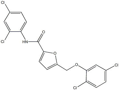 5-[(2,5-dichlorophenoxy)methyl]-N-(2,4-dichlorophenyl)-2-furamide Struktur