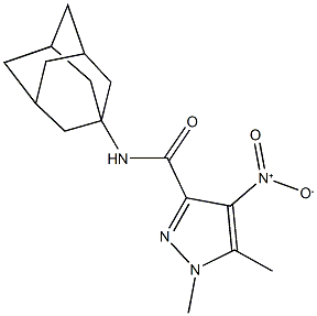 N-(1-adamantyl)-4-nitro-1,5-dimethyl-1H-pyrazole-3-carboxamide Struktur