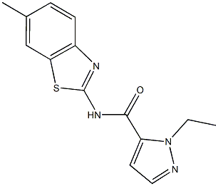 1-ethyl-N-(6-methyl-1,3-benzothiazol-2-yl)-1H-pyrazole-5-carboxamide Struktur