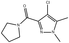 4-chloro-1,5-dimethyl-3-(1-pyrrolidinylcarbonyl)-1H-pyrazole Struktur