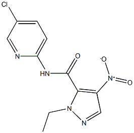 N-(5-chloro-2-pyridinyl)-1-ethyl-4-nitro-1H-pyrazole-5-carboxamide Struktur