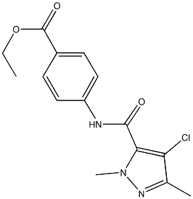 ethyl 4-{[(4-chloro-1,3-dimethyl-1H-pyrazol-5-yl)carbonyl]amino}benzoate Struktur