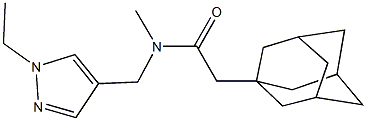 2-(1-adamantyl)-N-[(1-ethyl-1H-pyrazol-4-yl)methyl]-N-methylacetamide Struktur