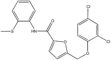 5-[(2,4-dichlorophenoxy)methyl]-N-[2-(methylsulfanyl)phenyl]-2-furamide Struktur