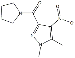 4-nitro-1,5-dimethyl-3-(1-pyrrolidinylcarbonyl)-1H-pyrazole Struktur