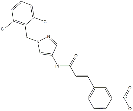 N-[1-(2,6-dichlorobenzyl)-1H-pyrazol-4-yl]-3-{3-nitrophenyl}acrylamide Struktur