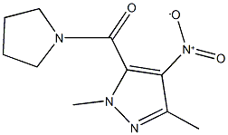 4-nitro-1,3-dimethyl-5-(1-pyrrolidinylcarbonyl)-1H-pyrazole Struktur