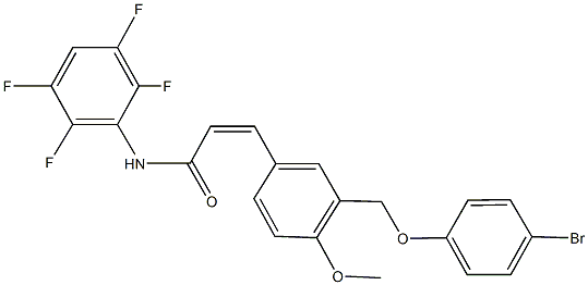 3-{3-[(4-bromophenoxy)methyl]-4-methoxyphenyl}-N-(2,3,5,6-tetrafluorophenyl)acrylamide Struktur