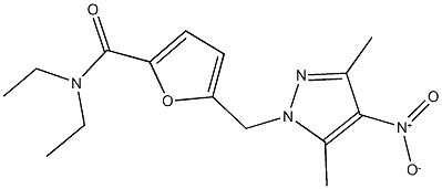 N,N-diethyl-5-({4-nitro-3,5-dimethyl-1H-pyrazol-1-yl}methyl)-2-furamide Struktur