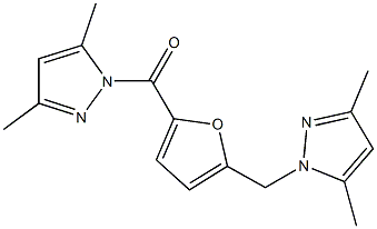 1-{5-[(3,5-dimethyl-1H-pyrazol-1-yl)methyl]-2-furoyl}-3,5-dimethyl-1H-pyrazole Struktur