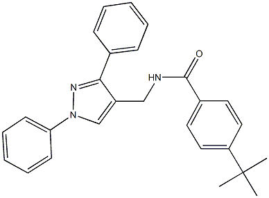 4-tert-butyl-N-[(1,3-diphenyl-1H-pyrazol-4-yl)methyl]benzamide Struktur