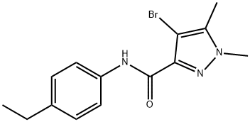 4-bromo-N-(4-ethylphenyl)-1,5-dimethyl-1H-pyrazole-3-carboxamide Struktur