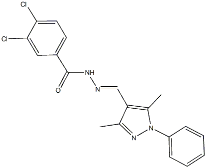 3,4-dichloro-N'-[(3,5-dimethyl-1-phenyl-1H-pyrazol-4-yl)methylene]benzohydrazide Struktur