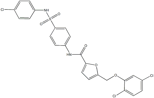 N-{4-[(4-chloroanilino)sulfonyl]phenyl}-5-[(2,5-dichlorophenoxy)methyl]-2-furamide Struktur