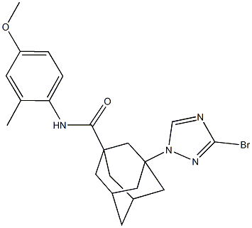 3-(3-bromo-1H-1,2,4-triazol-1-yl)-N-(4-methoxy-2-methylphenyl)-1-adamantanecarboxamide Struktur