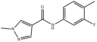 N-(3-fluoro-4-methylphenyl)-1-methyl-1H-pyrazole-4-carboxamide Struktur