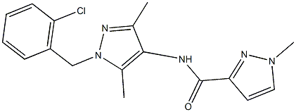 N-[1-(2-chlorobenzyl)-3,5-dimethyl-1H-pyrazol-4-yl]-1-methyl-1H-pyrazole-3-carboxamide Struktur