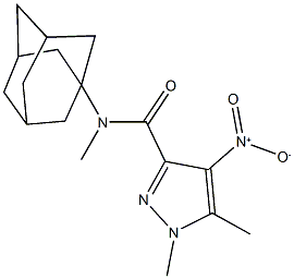 N-(1-adamantyl)-4-nitro-N,1,5-trimethyl-1H-pyrazole-3-carboxamide Struktur