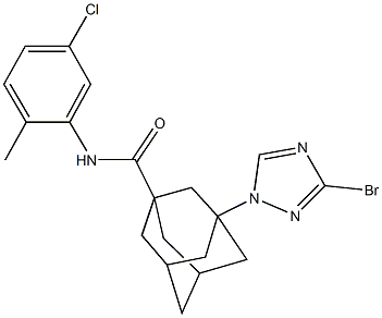 3-(3-bromo-1H-1,2,4-triazol-1-yl)-N-(5-chloro-2-methylphenyl)-1-adamantanecarboxamide Struktur