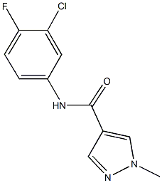 N-(3-chloro-4-fluorophenyl)-1-methyl-1H-pyrazole-4-carboxamide Struktur