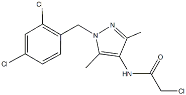 2-chloro-N-[1-(2,4-dichlorobenzyl)-3,5-dimethyl-1H-pyrazol-4-yl]acetamide Struktur