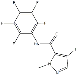 4-iodo-1-methyl-N-(2,3,4,5,6-pentafluorophenyl)-1H-pyrazole-5-carboxamide Struktur