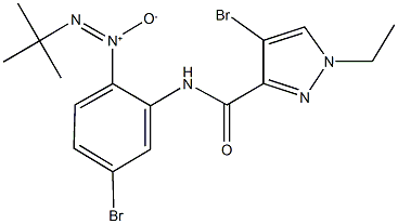 4-bromo-N-[5-bromo-2-(tert-butyl-NON-azoxy)phenyl]-1-ethyl-1H-pyrazole-3-carboxamide Struktur