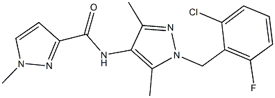 N-[1-(2-chloro-6-fluorobenzyl)-3,5-dimethyl-1H-pyrazol-4-yl]-1-methyl-1H-pyrazole-3-carboxamide Struktur