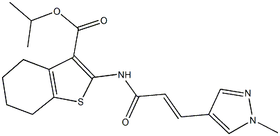 isopropyl 2-{[3-(1-methyl-1H-pyrazol-4-yl)acryloyl]amino}-4,5,6,7-tetrahydro-1-benzothiophene-3-carboxylate Struktur