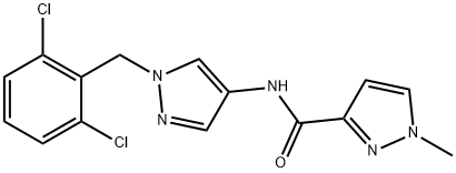 N-[1-(2,6-dichlorobenzyl)-1H-pyrazol-4-yl]-1-methyl-1H-pyrazole-3-carboxamide Struktur