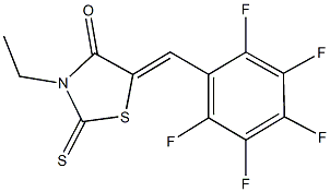 3-ethyl-5-(2,3,4,5,6-pentafluorobenzylidene)-2-thioxo-1,3-thiazolidin-4-one Struktur