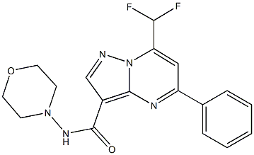 7-(difluoromethyl)-N-(4-morpholinyl)-5-phenylpyrazolo[1,5-a]pyrimidine-3-carboxamide Struktur