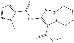 methyl 2-{[(1-methyl-1H-pyrazol-5-yl)carbonyl]amino}-4,5,6,7-tetrahydro-1-benzothiophene-3-carboxylate Struktur