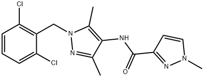 N-[1-(2,6-dichlorobenzyl)-3,5-dimethyl-1H-pyrazol-4-yl]-1-methyl-1H-pyrazole-3-carboxamide Struktur