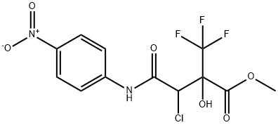 methyl 3-chloro-2-hydroxy-4-{4-nitroanilino}-4-oxo-2-(trifluoromethyl)butanoate Struktur