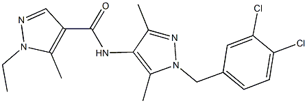 N-[1-(3,4-dichlorobenzyl)-3,5-dimethyl-1H-pyrazol-4-yl]-1-ethyl-5-methyl-1H-pyrazole-4-carboxamide Struktur