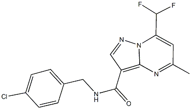 N-(4-chlorobenzyl)-7-(difluoromethyl)-5-methylpyrazolo[1,5-a]pyrimidine-3-carboxamide Struktur