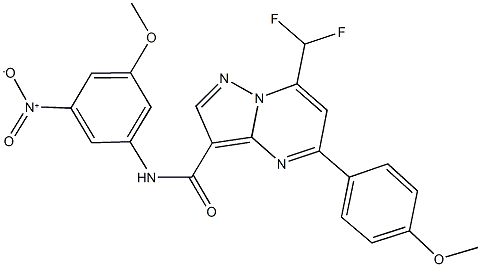 7-(difluoromethyl)-N-{3-nitro-5-methoxyphenyl}-5-(4-methoxyphenyl)pyrazolo[1,5-a]pyrimidine-3-carboxamide Struktur